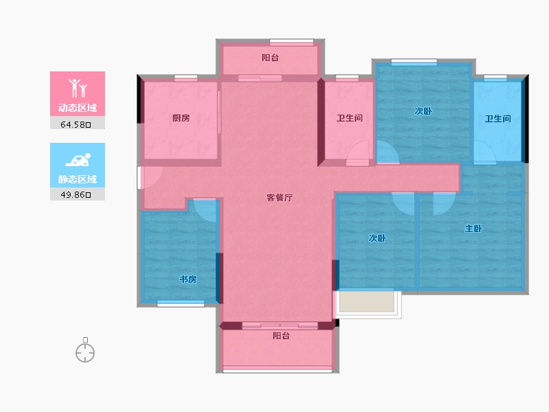 广东省-佛山市-美的西江府-102.51-户型库-动静分区