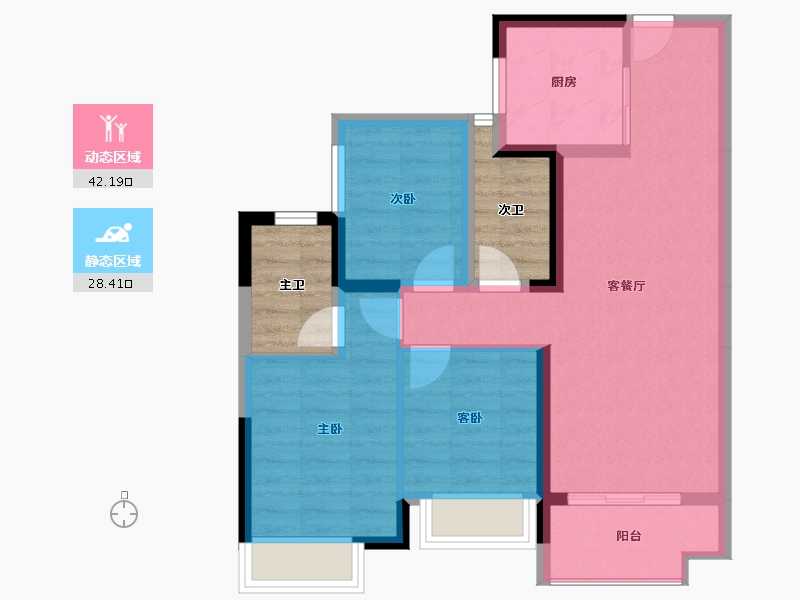 广东省-佛山市-保利华侨城云禧-70.78-户型库-动静分区