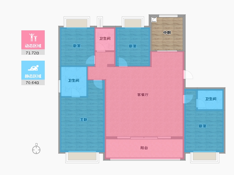 江苏省-南京市-金陵华夏中心-138.40-户型库-动静分区