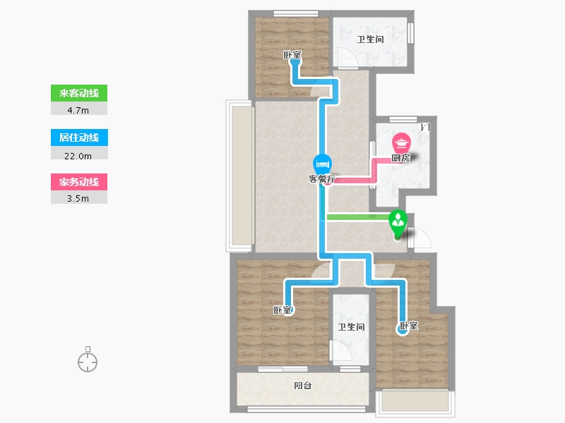 江苏省-南京市-宋都柏悦府-85.60-户型库-动静线