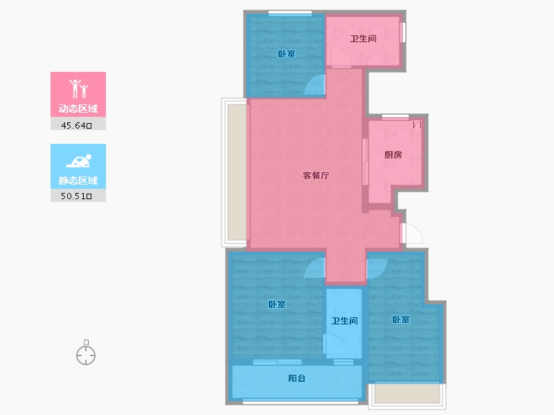 江苏省-南京市-宋都柏悦府-85.60-户型库-动静分区