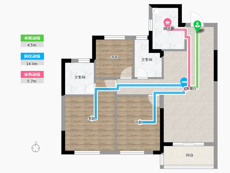 浙江省-杭州市-华景川科大湖沁宸园-78.13-户型库-动静线