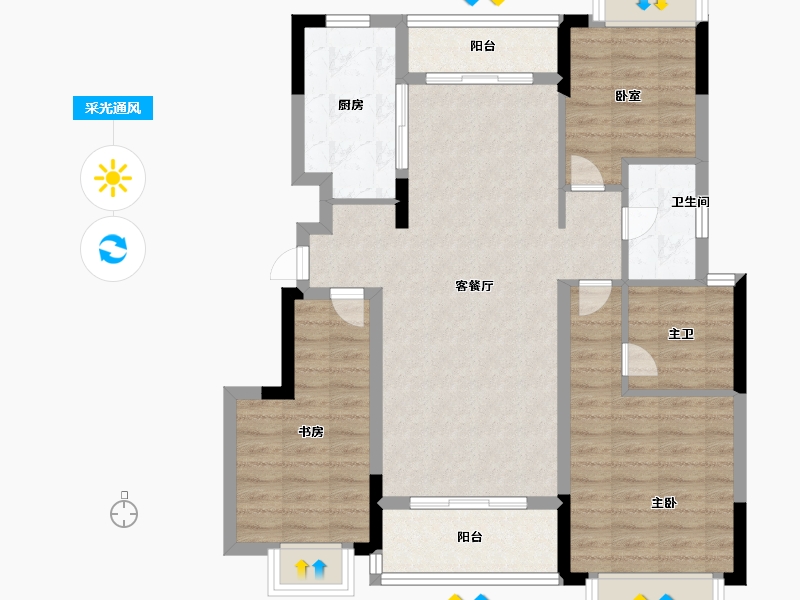 江西省-南昌市-文演中心-90.39-户型库-采光通风