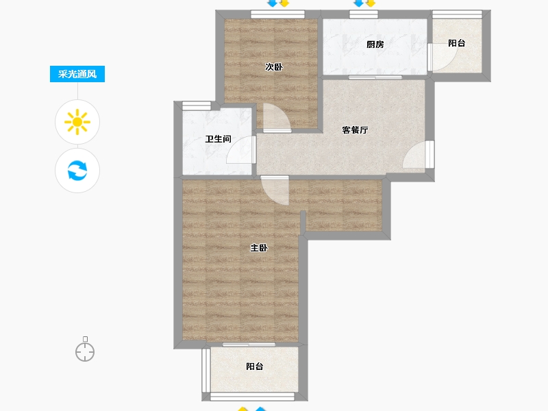 上海-上海市-塘和家园登云苑-54.03-户型库-采光通风