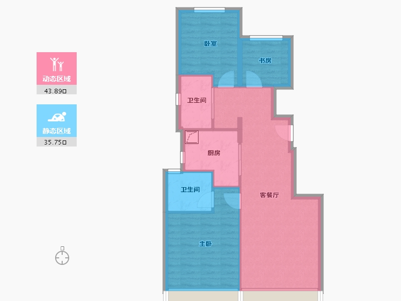 北京-北京市-中建长安麓府-71.33-户型库-动静分区