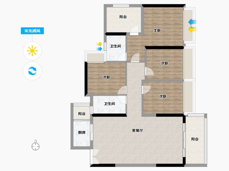 广东省-佛山市-君御海城-112.80-户型库-采光通风