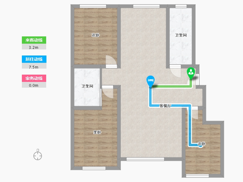 内蒙古自治区-赤峰市-万达佳苑-125.28-户型库-动静线