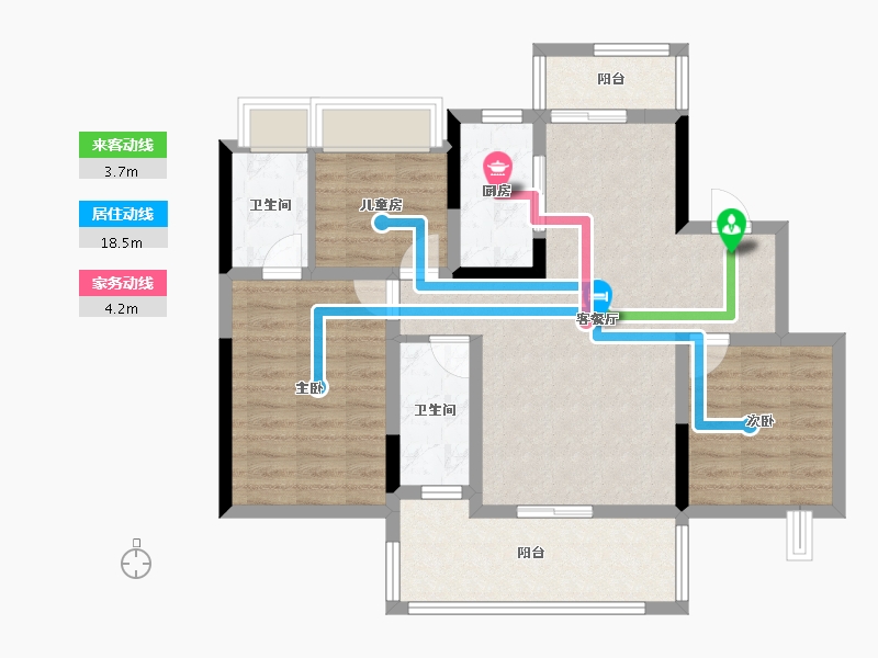 广东省-佛山市-荣盛文博府-85.32-户型库-动静线