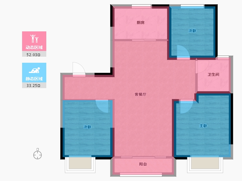 天津-天津市-天保·九如品筑-76.29-户型库-动静分区