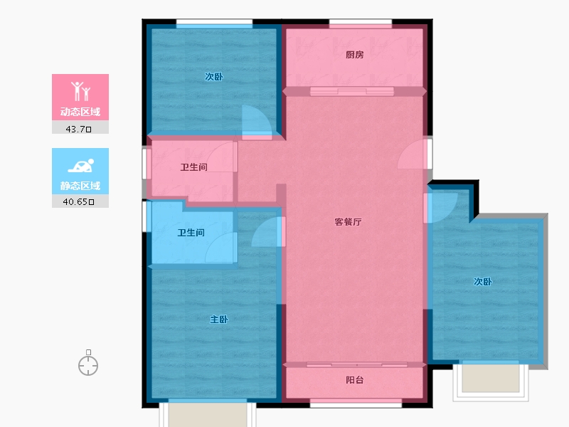 天津-天津市-天保意境雅居-74.90-户型库-动静分区