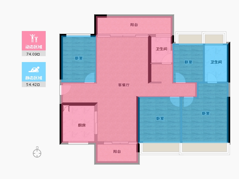 广东省-佛山市-保利和悦滨江-116.17-户型库-动静分区