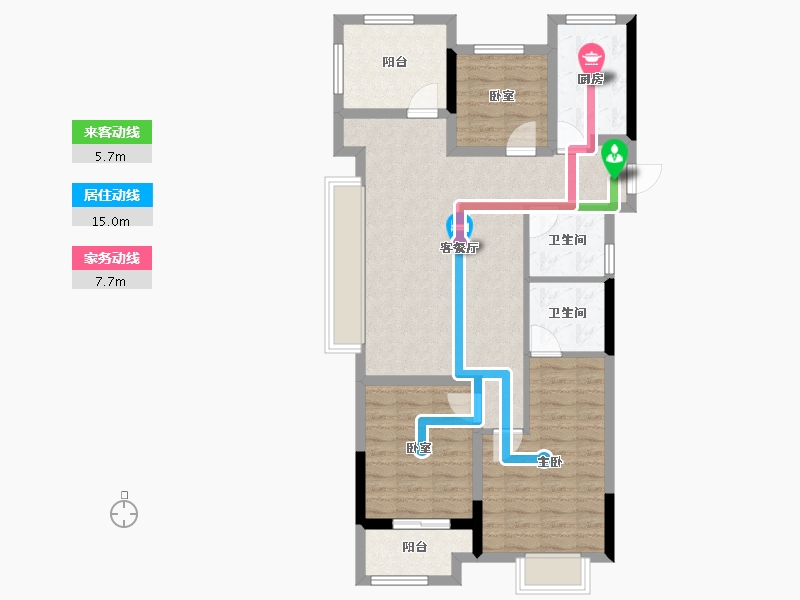 浙江省-杭州市-润枫东润紫园-87.81-户型库-动静线