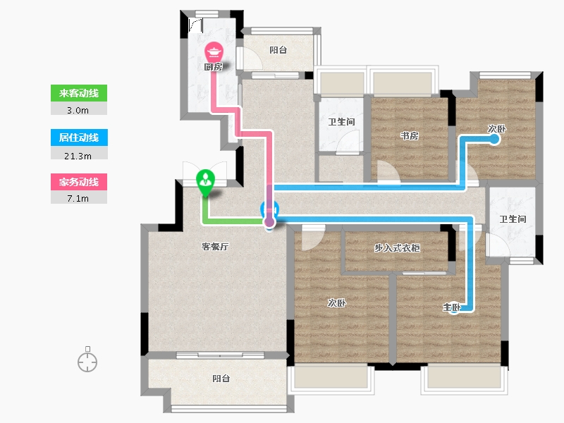 广西壮族自治区-桂林市-漓江壹号-127.00-户型库-动静线