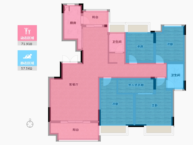 广西壮族自治区-桂林市-漓江壹号-127.00-户型库-动静分区