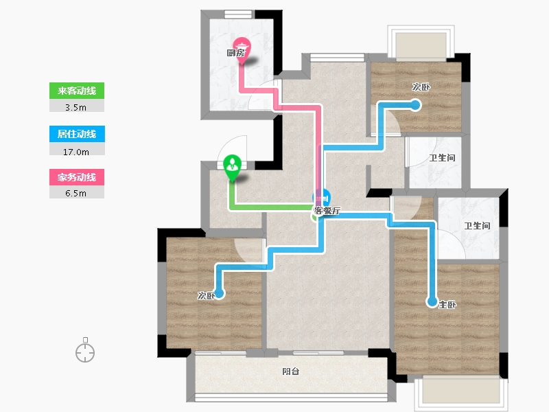 福建省-福州市-阳光城象屿登云湖-75.88-户型库-动静线