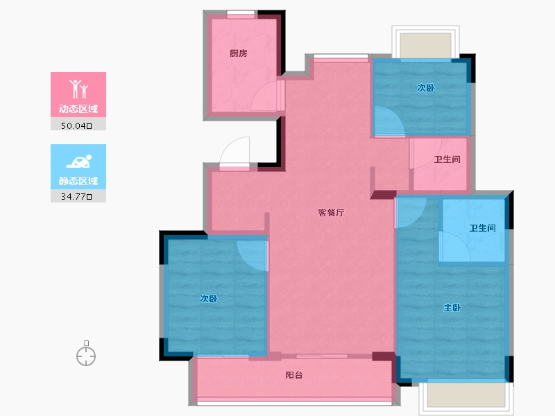 福建省-福州市-阳光城象屿登云湖-75.88-户型库-动静分区