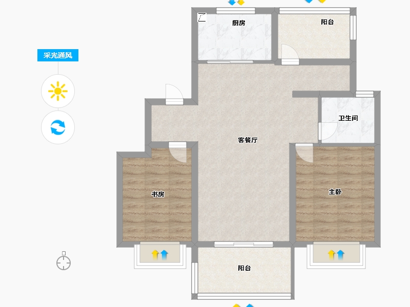 安徽省-合肥市-都荟上城-78.00-户型库-采光通风