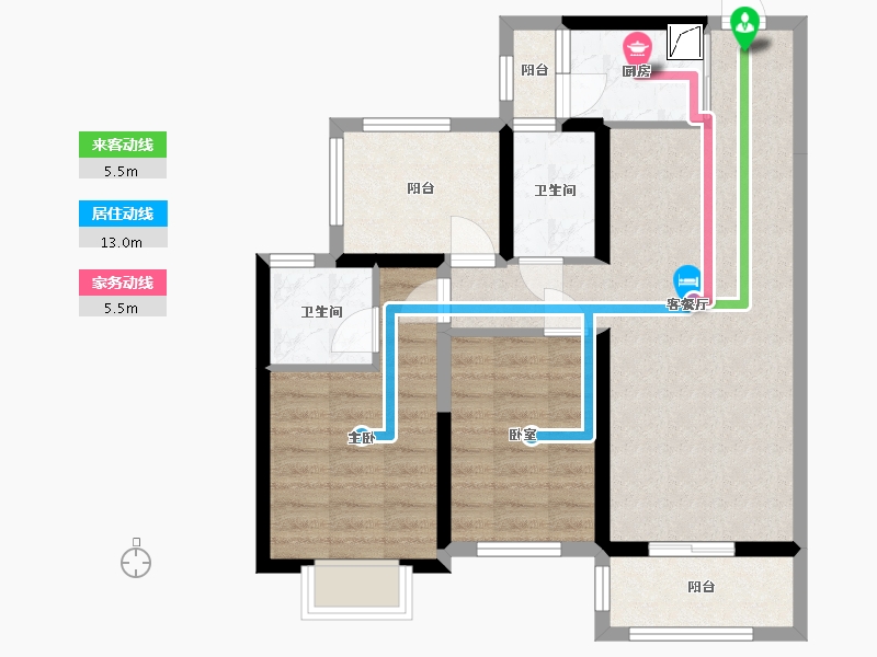 广东省-惠州市-龙光城北-4期-80.00-户型库-动静线