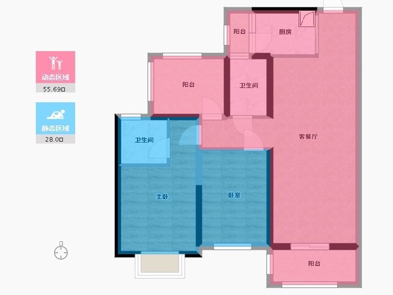 广东省-惠州市-龙光城北-4期-80.00-户型库-动静分区