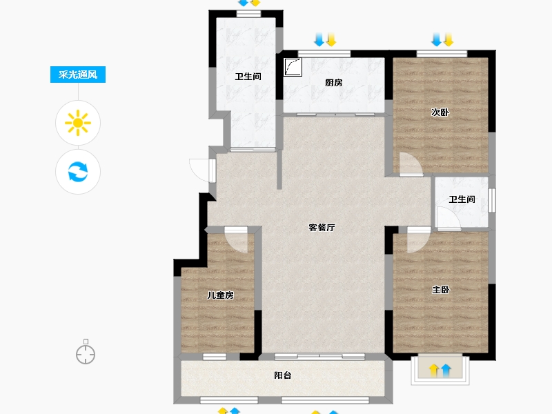 甘肃省-嘉峪关市-南湖国际-100.00-户型库-采光通风