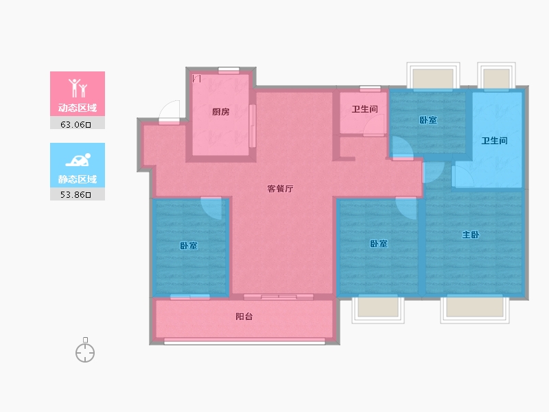 江苏省-南京市-金陵华夏中心-104.00-户型库-动静分区