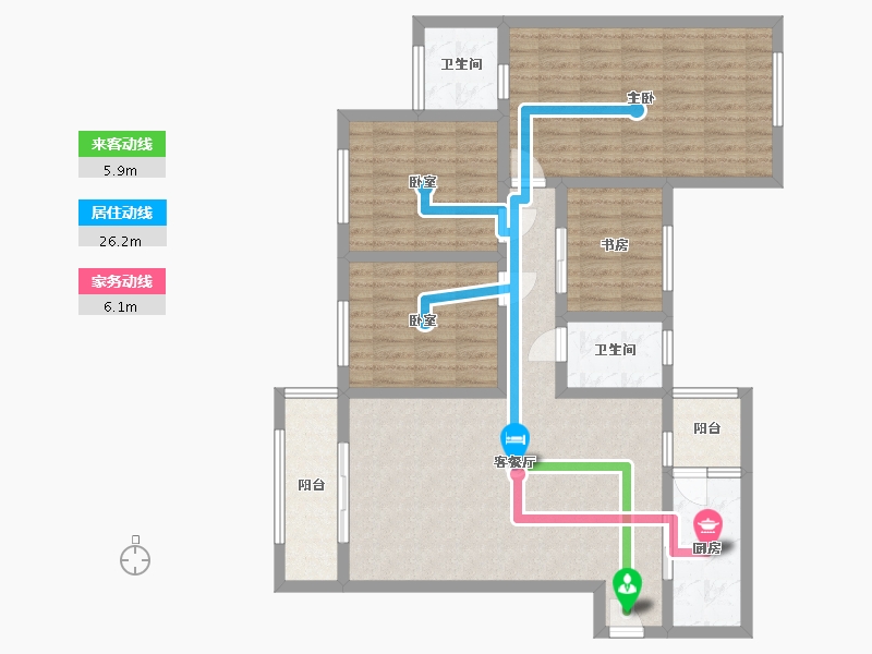 贵州省-黔东南苗族侗族自治州-京州繁华里-105.00-户型库-动静线