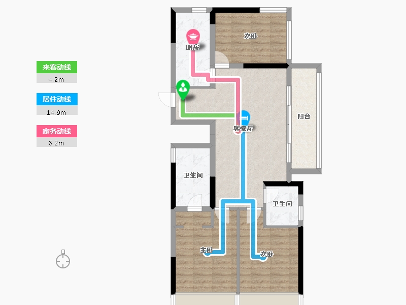 浙江省-杭州市-中旅归锦府-80.00-户型库-动静线