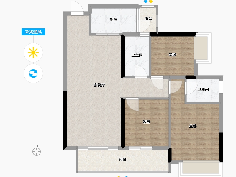 四川省-成都市-观溪樾-95.00-户型库-采光通风