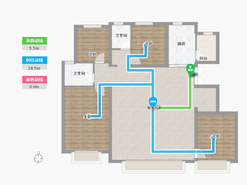 天津-天津市-绿城·春熙云峰-127.99-户型库-动静线