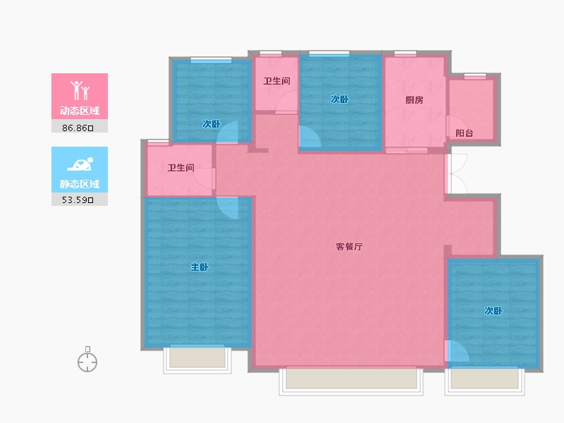 天津-天津市-绿城·春熙云峰-127.99-户型库-动静分区