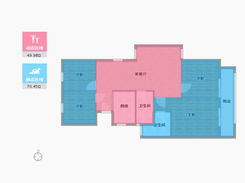 浙江省-台州市-西林小区-110.00-户型库-动静分区