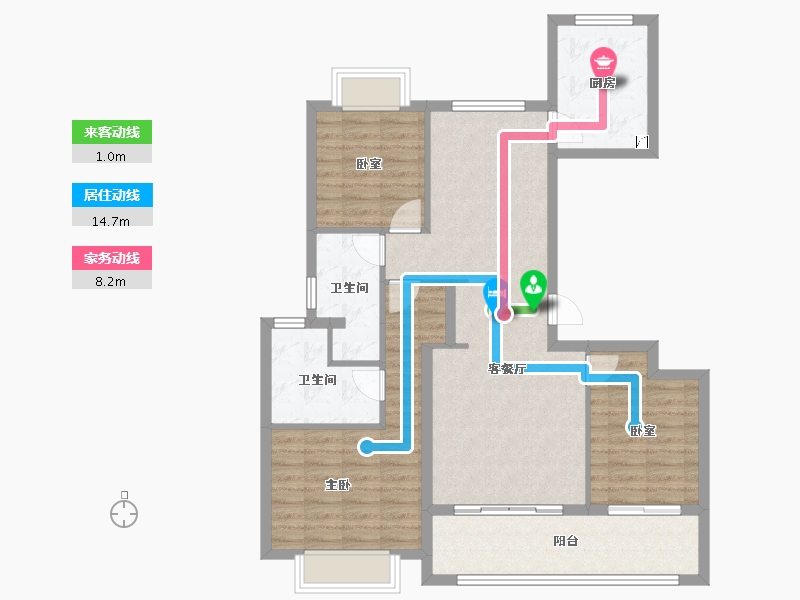 江苏省-南京市-金陵华夏中心-96.81-户型库-动静线