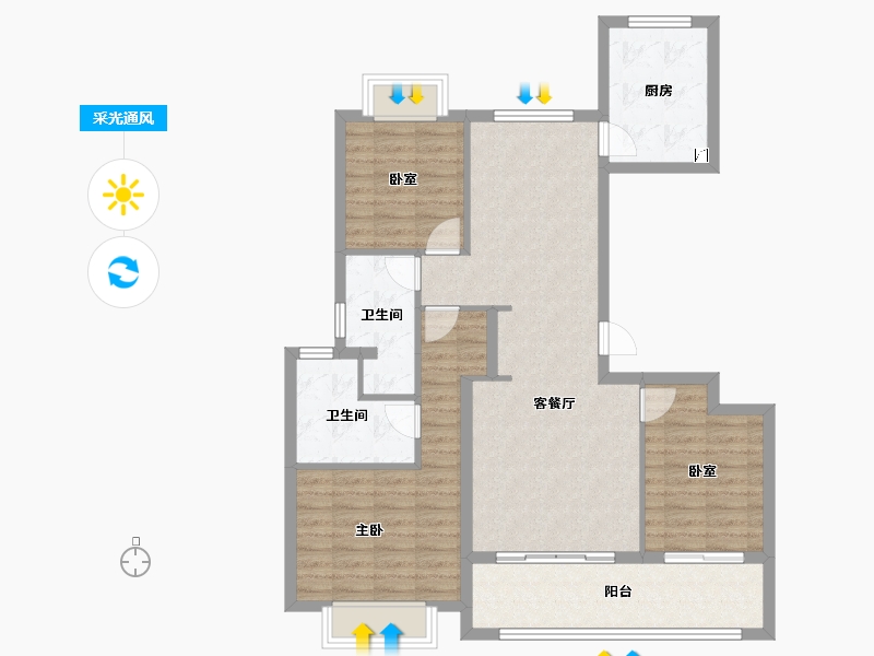 江苏省-南京市-金陵华夏中心-96.81-户型库-采光通风