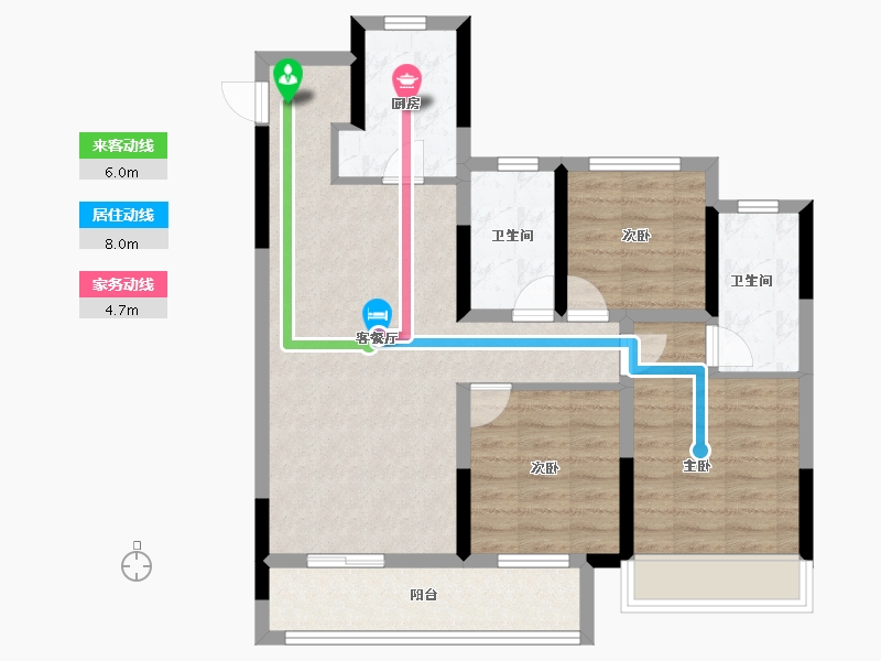 浙江省-杭州市-中旅归锦府-79.20-户型库-动静线