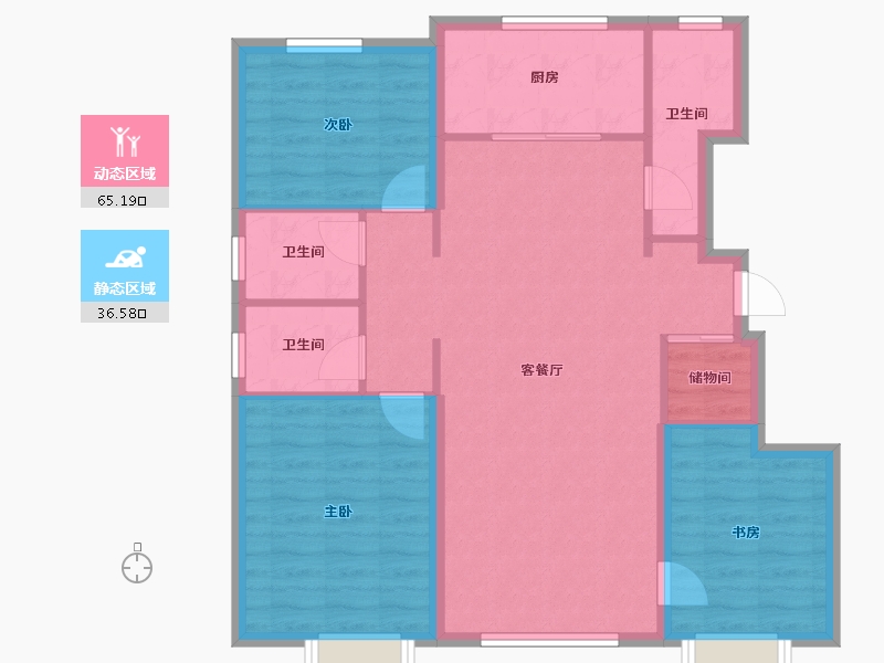 天津-天津市-万科·麒麟小镇-92.00-户型库-动静分区