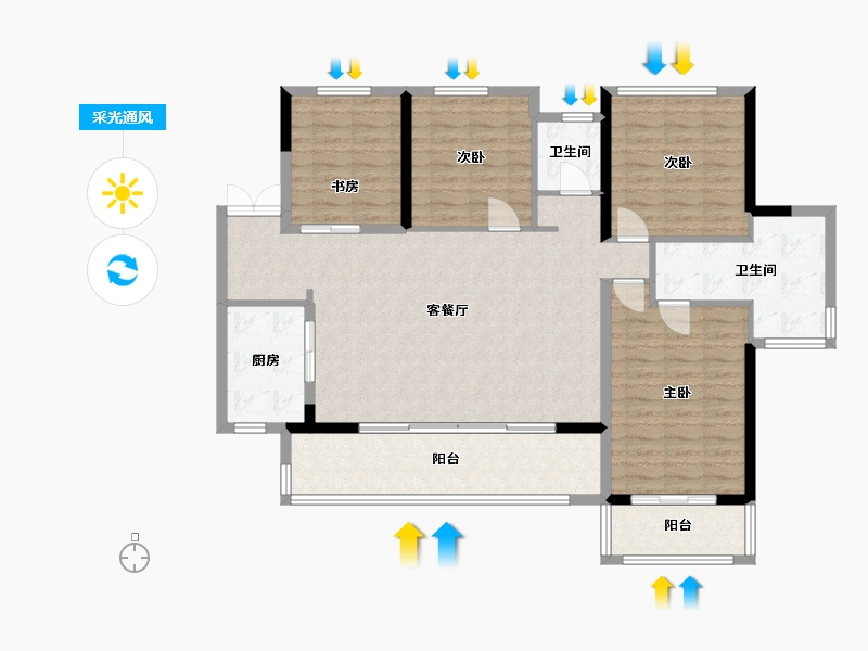 四川省-成都市-秦皇帝锦-126.00-户型库-采光通风