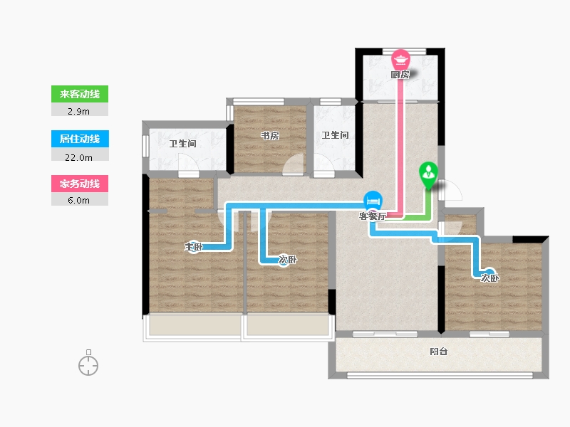 浙江省-杭州市-中旅归锦府-103.20-户型库-动静线