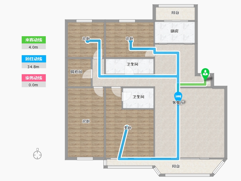 北京-北京市-幸福二村小区-194.70-户型库-动静线