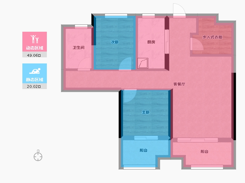 江苏省-南京市-南京中骏融信承露园-60.00-户型库-动静分区