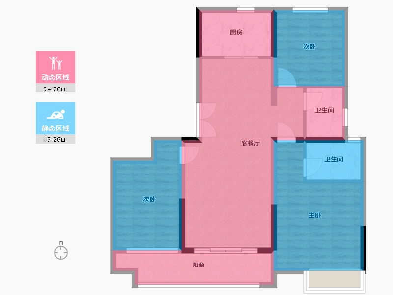 陕西省-西安市-积水云溪-100.00-户型库-动静分区