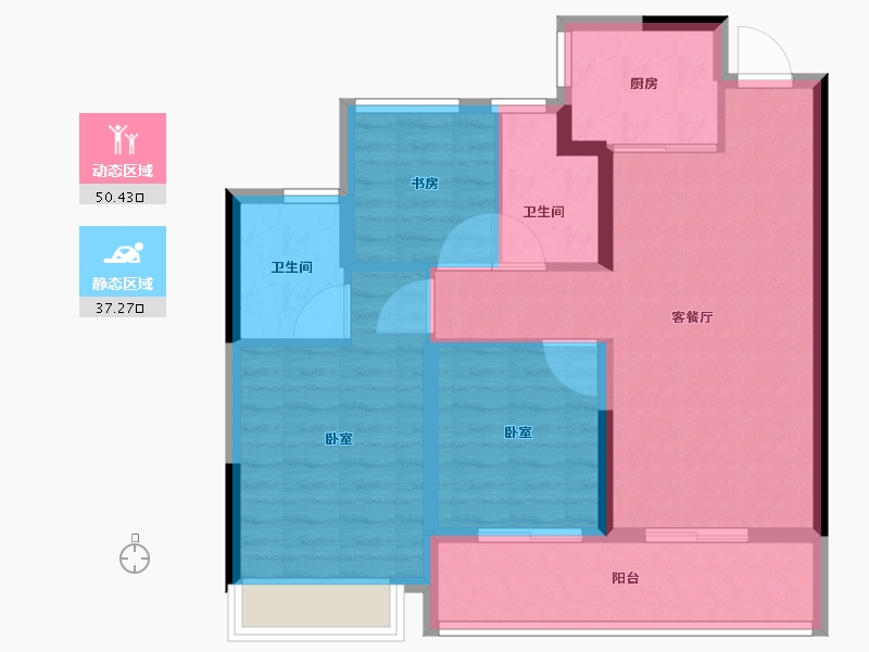 浙江省-杭州市-文宸望府-78.41-户型库-动静分区