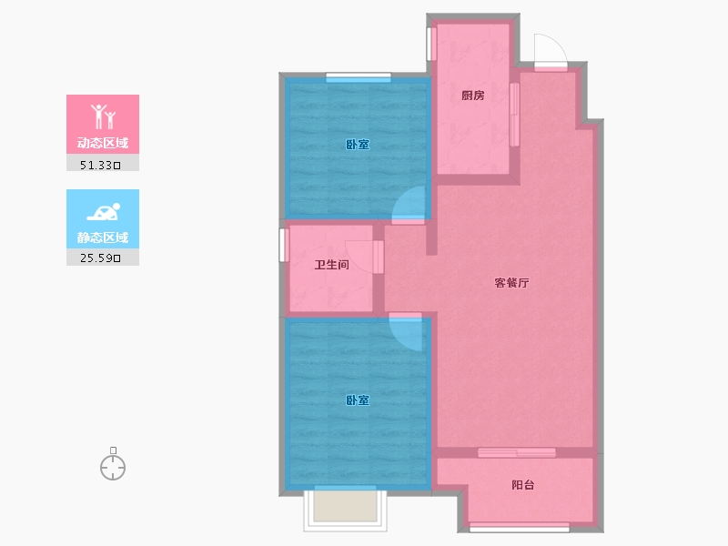 天津-天津市-​新城·悦隽公馆-68.00-户型库-动静分区