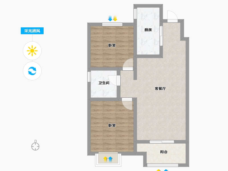 天津-天津市-​新城·悦隽公馆-68.00-户型库-采光通风