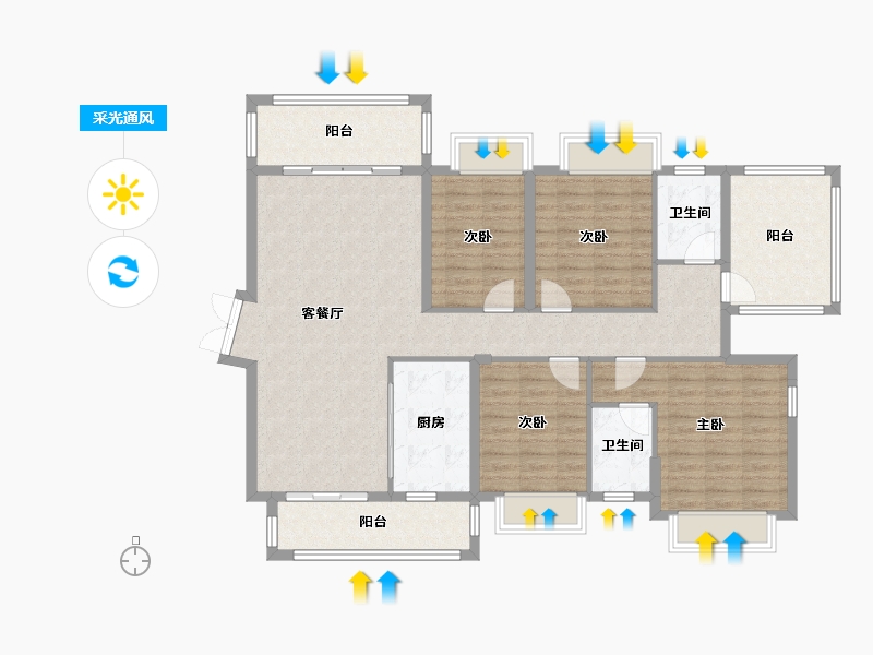 广西壮族自治区-南宁市-建工城-139.00-户型库-采光通风