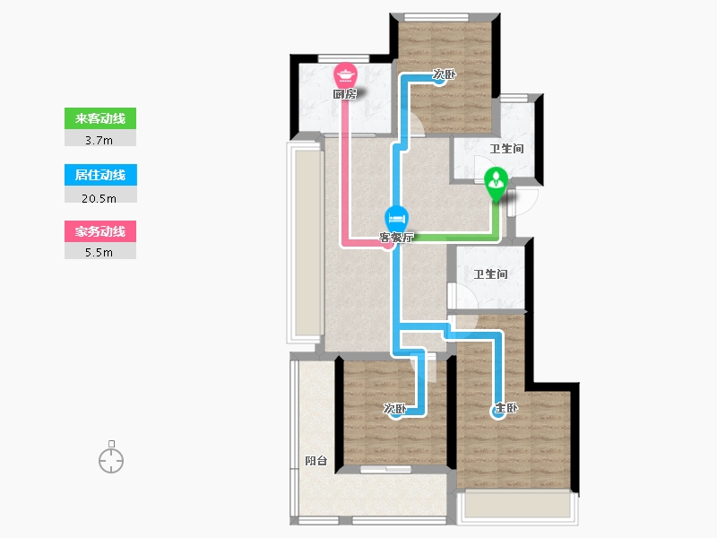 浙江省-杭州市-杭州融创城-82.00-户型库-动静线