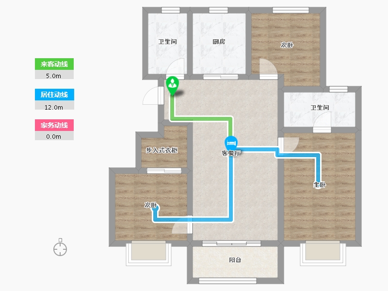 天津-天津市-​新城·悦隽公馆-84.80-户型库-动静线