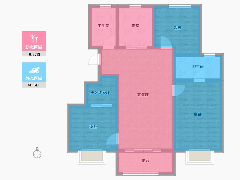 天津-天津市-​新城·悦隽公馆-84.80-户型库-动静分区