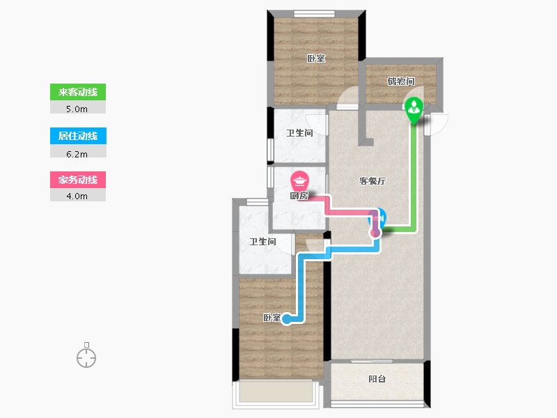 浙江省-杭州市-保利欣品华庭-73.98-户型库-动静线