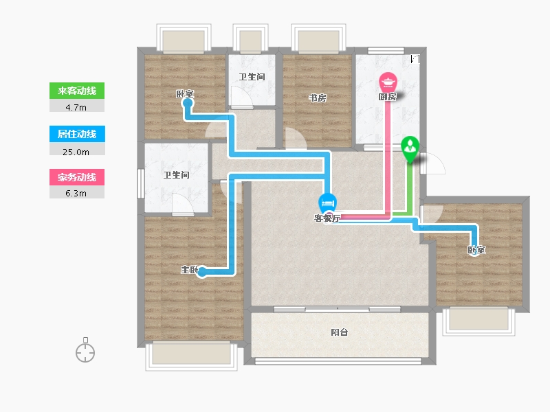 江苏省-南京市-金陵华夏中心-114.40-户型库-动静线