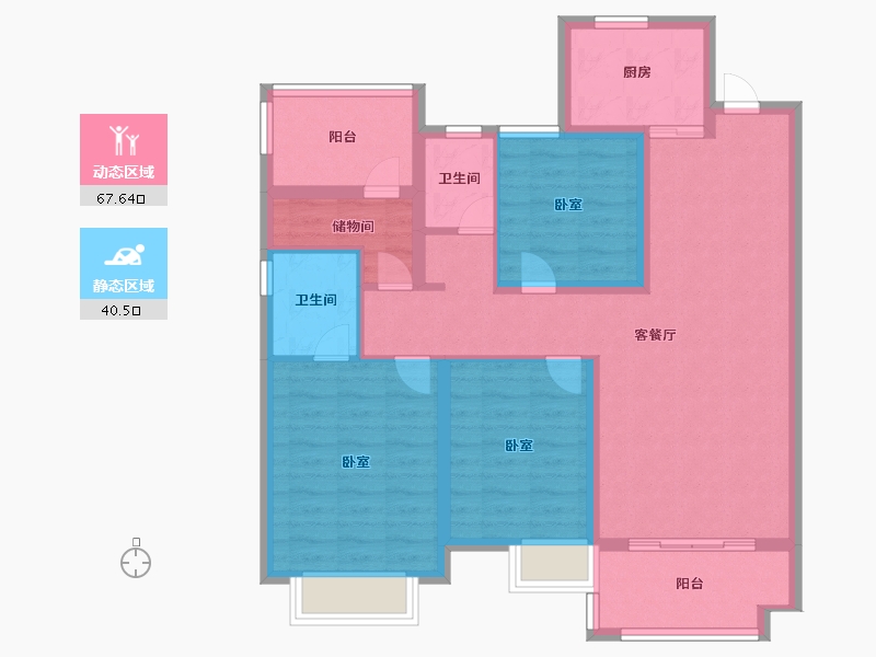 安徽省-合肥市-都荟上城-96.00-户型库-动静分区